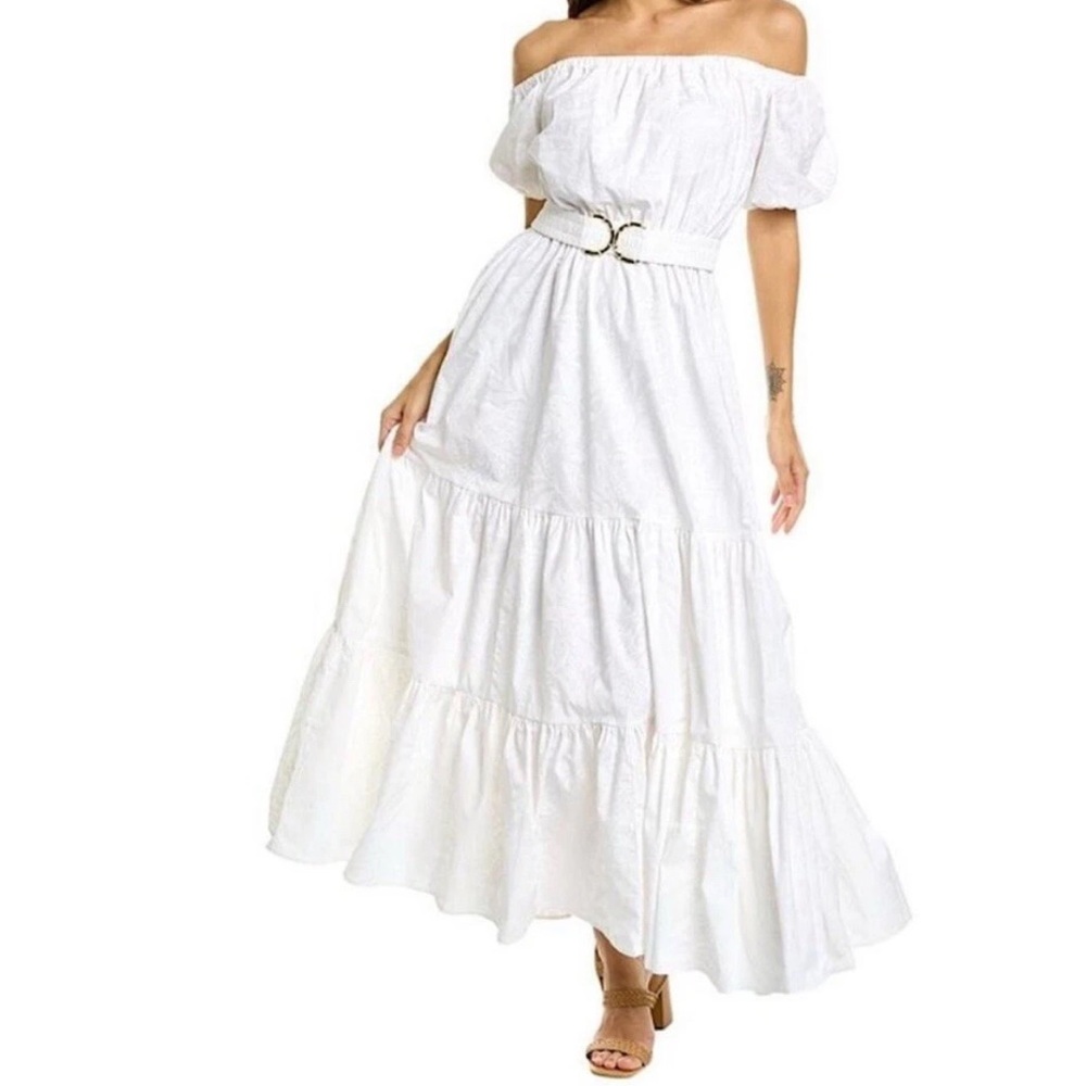 Lilly Pulitzer Nessa Off the Shoulder tiered Cotton Maxi Dress XXS - Picture 14 of 14